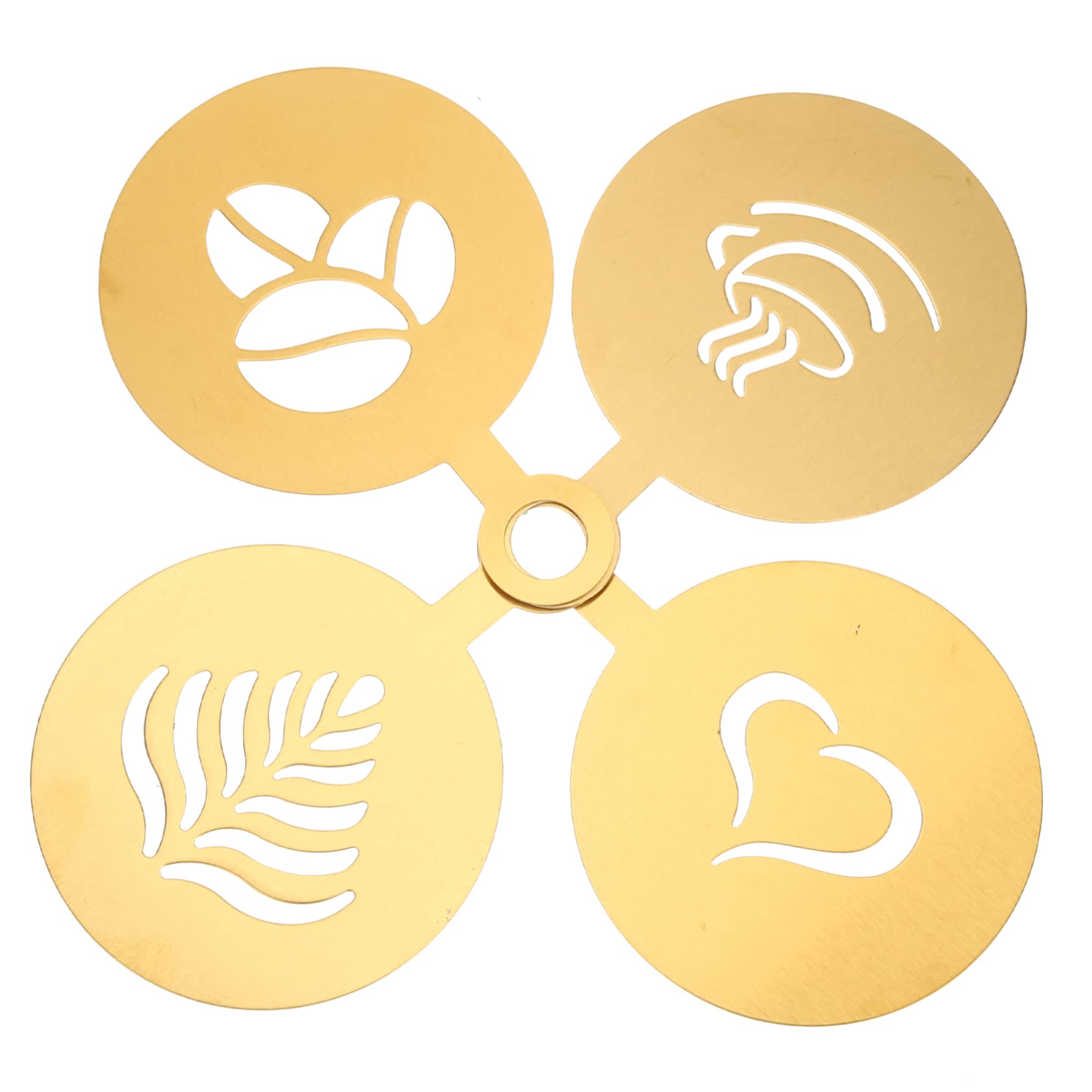 DECHOUS 3 Set Stampo Caffè Latte Mini Tazza Cocktail Stampini Per Latte Art Macchina Per Il Caffè Tazzine Da Caffè Tazze Di Crema Stampino Per Caffè Golden Acciaio Inossidabile 4 Pezzi * 3