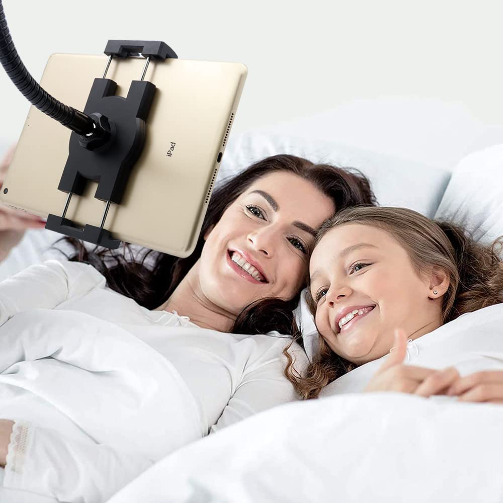 Oilcan Soporte Flexible Tablet Cama, Porta Tablet Mesa Escritorio con Brazo Largo de Metal, Soporte Movil Cuello de Cisne para iPad Pro Air Mini, iPhone, Galaxy, Switch, Lenovo, etc (4-12.9")