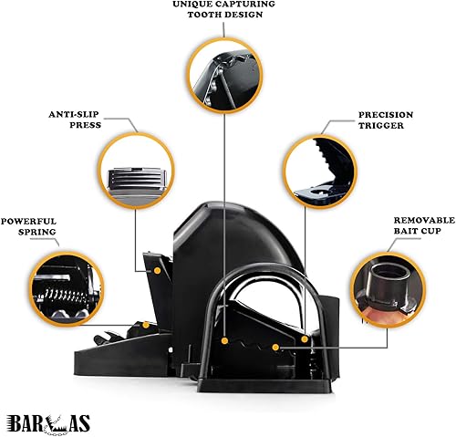 Miniatura 4 de Barlas - Trampa para ratas y ratones con diseño de pedal y seguro para controlar plagas en el hogar, la oficina o restaurantes
