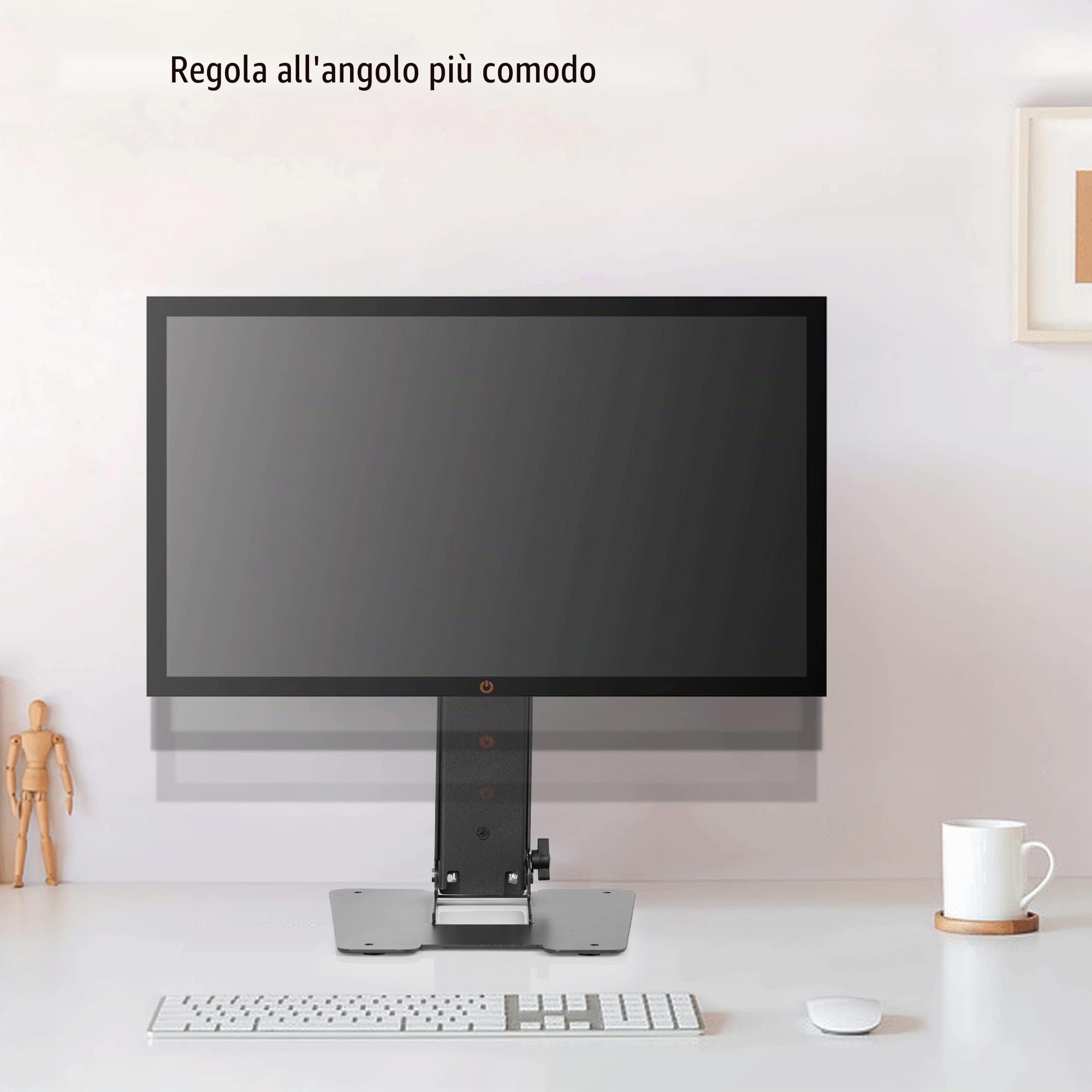 VESA Supporto per Monitor pieghevole - Altezza Regolabile per singolo Monitor di Schermo fino a 28 pollice Aggiornato Wearson WS-03T