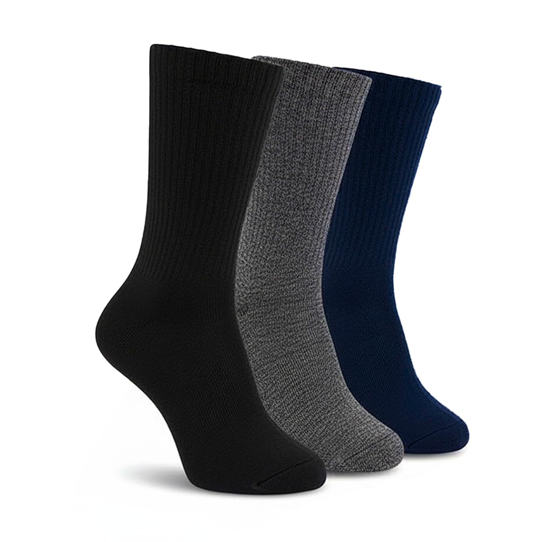 Socks For Men Winter Socks For Women Calf Length Winter Socks For Men Woolen Winter Socks For Men Thermal Woolen Socks For Women Winter Wear Anti Slip Warm Ribbed Socks For Winter Wear - 3Pair