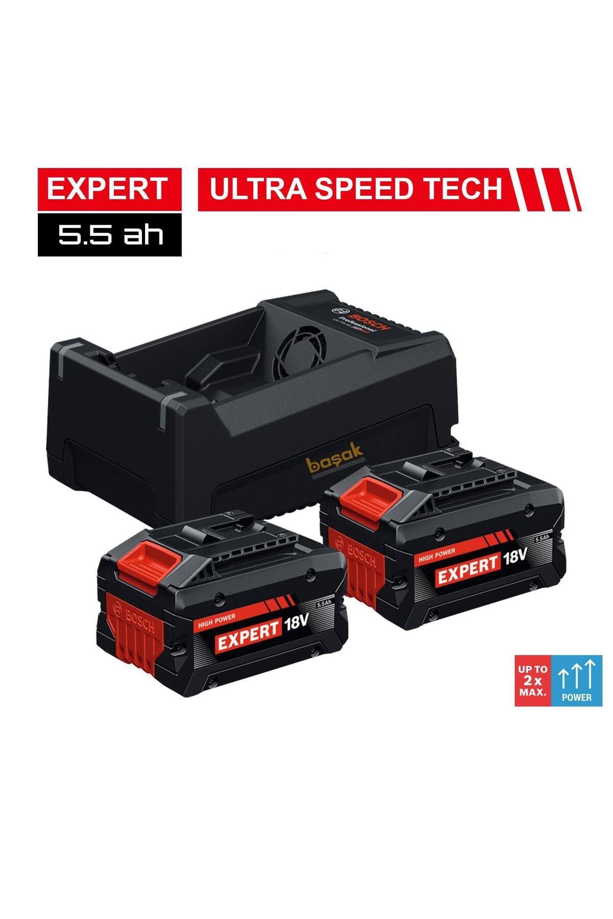 Bosch EXBA18V-55 Başlangıç Seti (2 x Expert 5.5 Ah + 1 x GAL 12V/18V-80