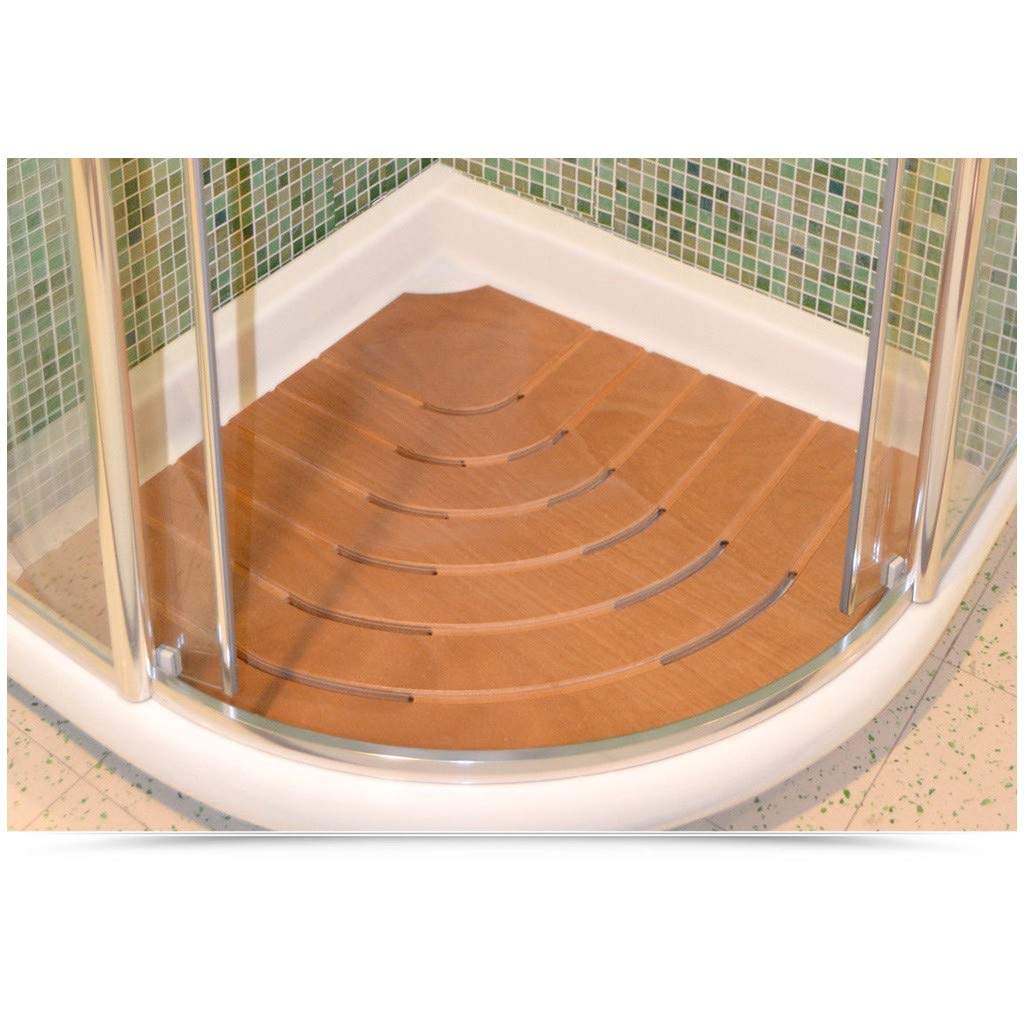 Pedana Piatto Doccia Angolare Antiscivolo 61cm Legno Marino Okumè Castel Merlino