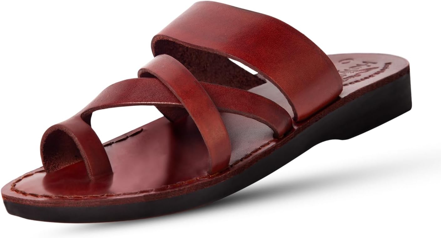 Mens/Womens Leather Biblical Sandals/Slides From Jerusalem (Shepherd's Field II)