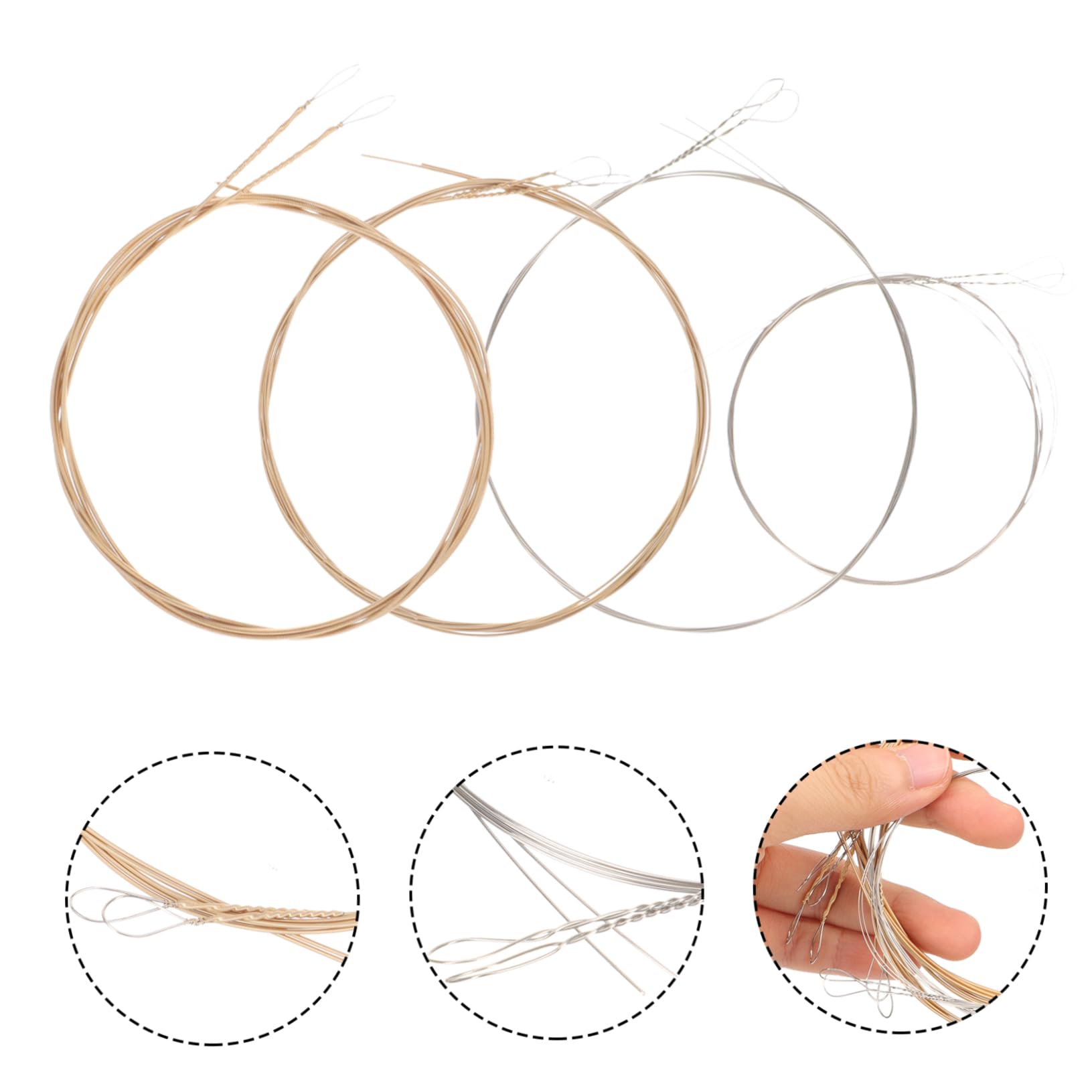 Toyvian Jeu de Cordes de Mandoline Remplacement Facile Surface Lisse en Acier Inoxydable Accessoires pour Mandoline Acoustique, 1 Set Professionnel