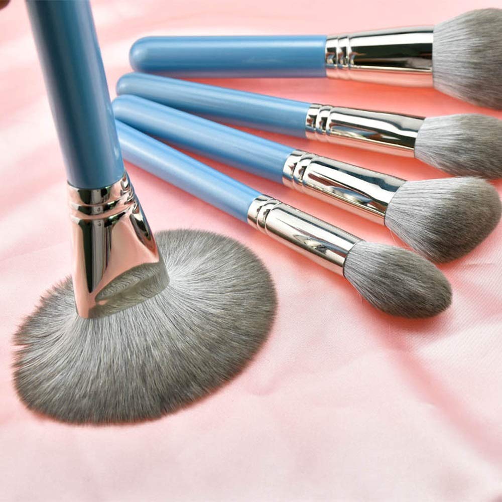 Juego de 12 brochas de Maquillaje, brochas para Sombras de Ojos, Juego de brochas de Maquillaje, Juego avanzado de brochas de Maquillaje sintéticas para Base, Corrector y(Zipper Packaging)