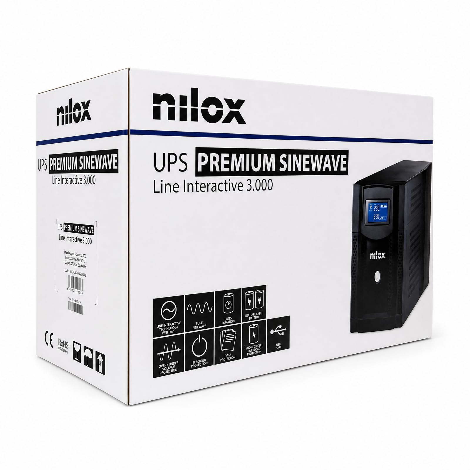 NILOX SAI Premium L.I SINEWAVE 3000VA