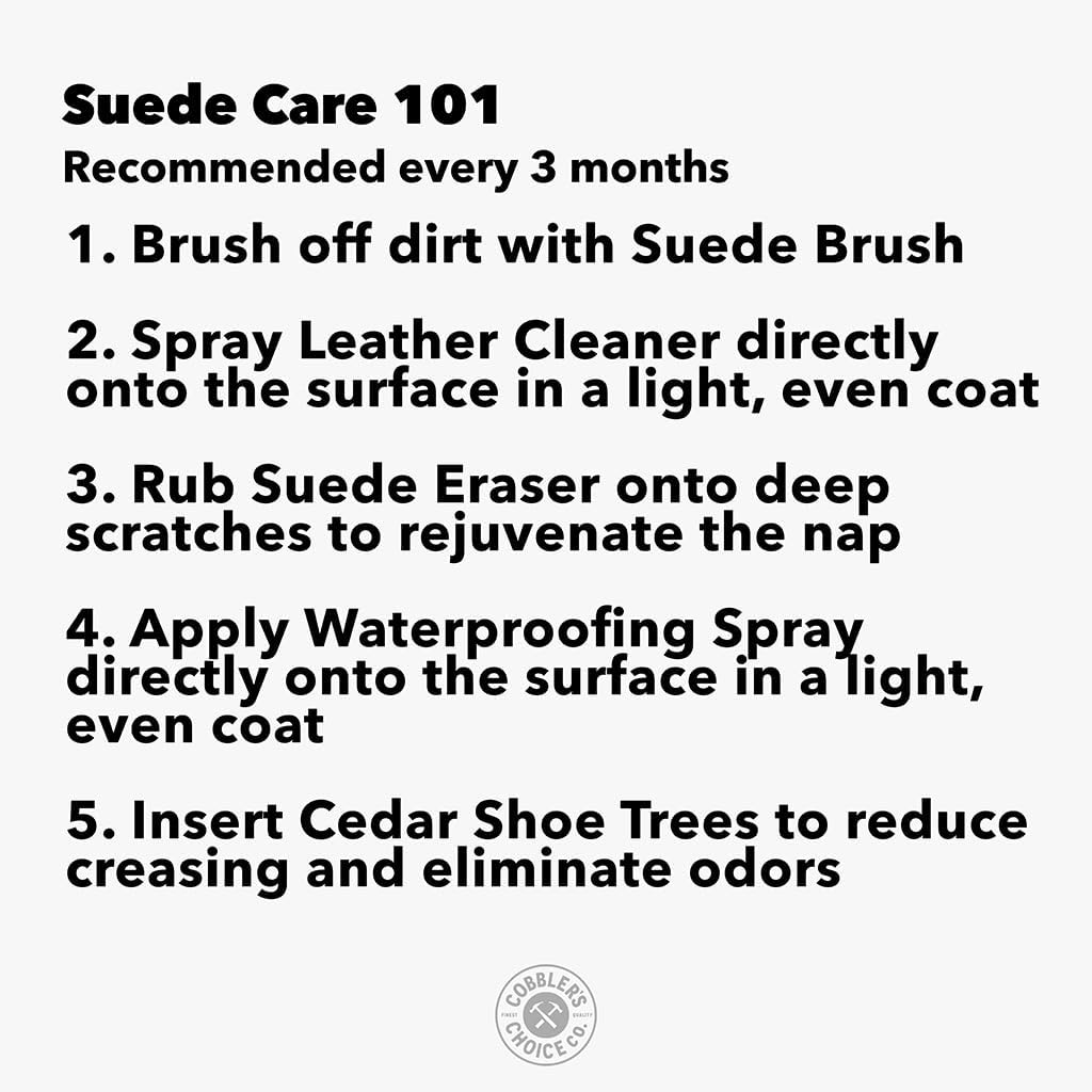 Cobbler's Choice Suede & Nubuck Care Kit - Cleaner, Waterproofing Spray, and Suede Brush & Eraser for Shoes, Boots, Bags, and Apparel