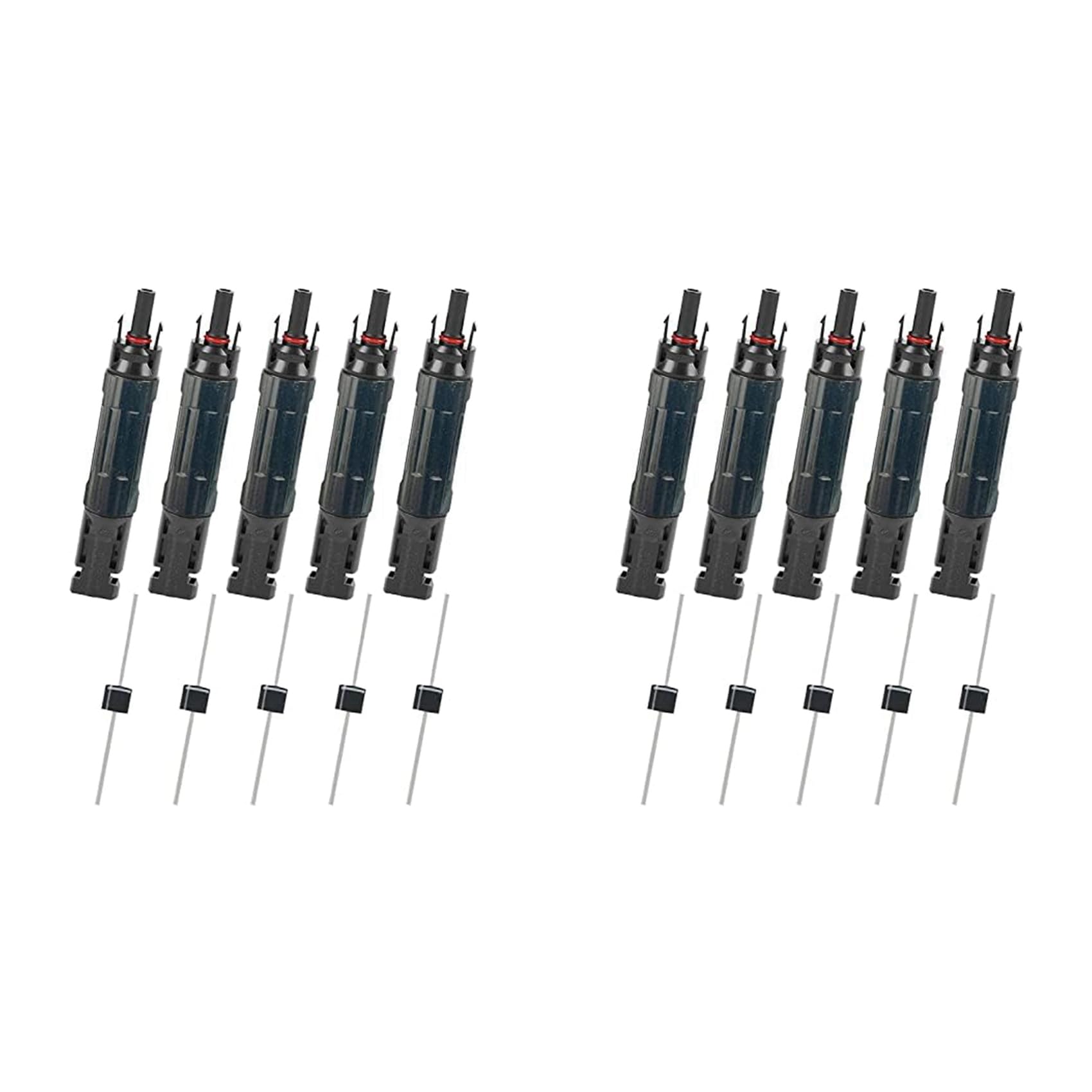 10 PCS PV Solar Panel Connector Male/Female 15A Built-in Diode Inline Fuse Solar Wire Connectors Waterproof