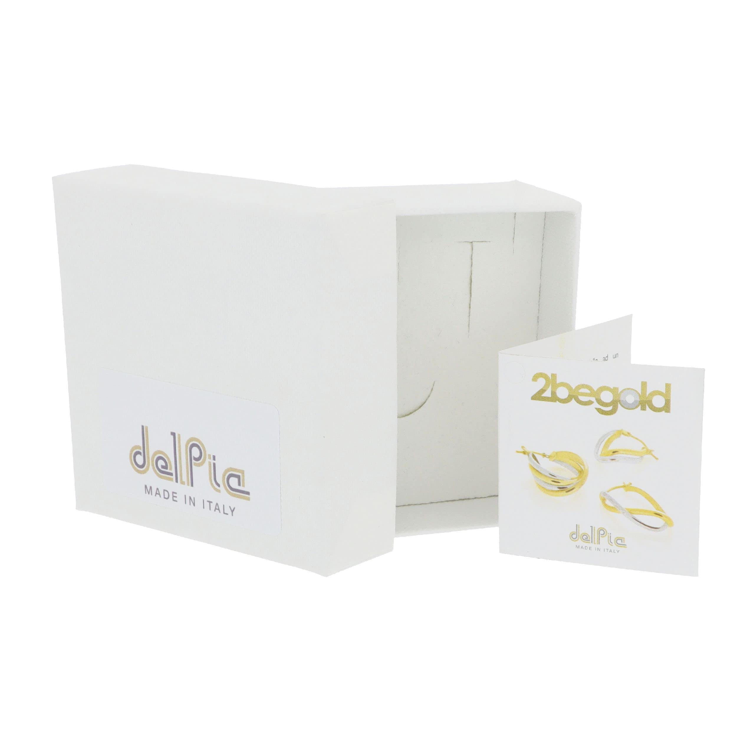 DelPia, Bracciale in Oro 18kt e Argneto Sterling 925 con Cristalli Luminosi (oro giallo con pietre bianche, 51x61mm)