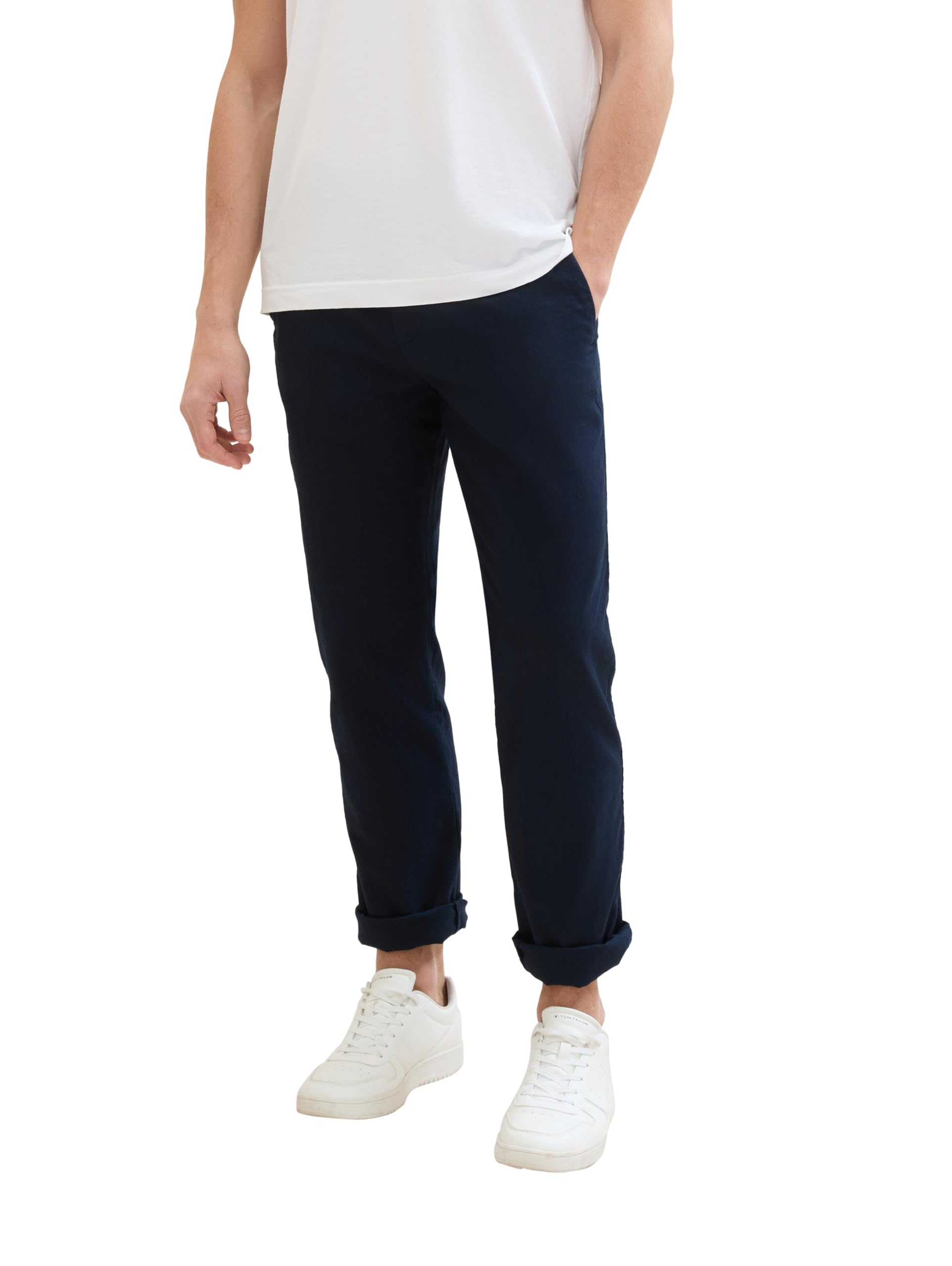 TOM TAILOR Herren Regular Fit Chino Leinen Hose