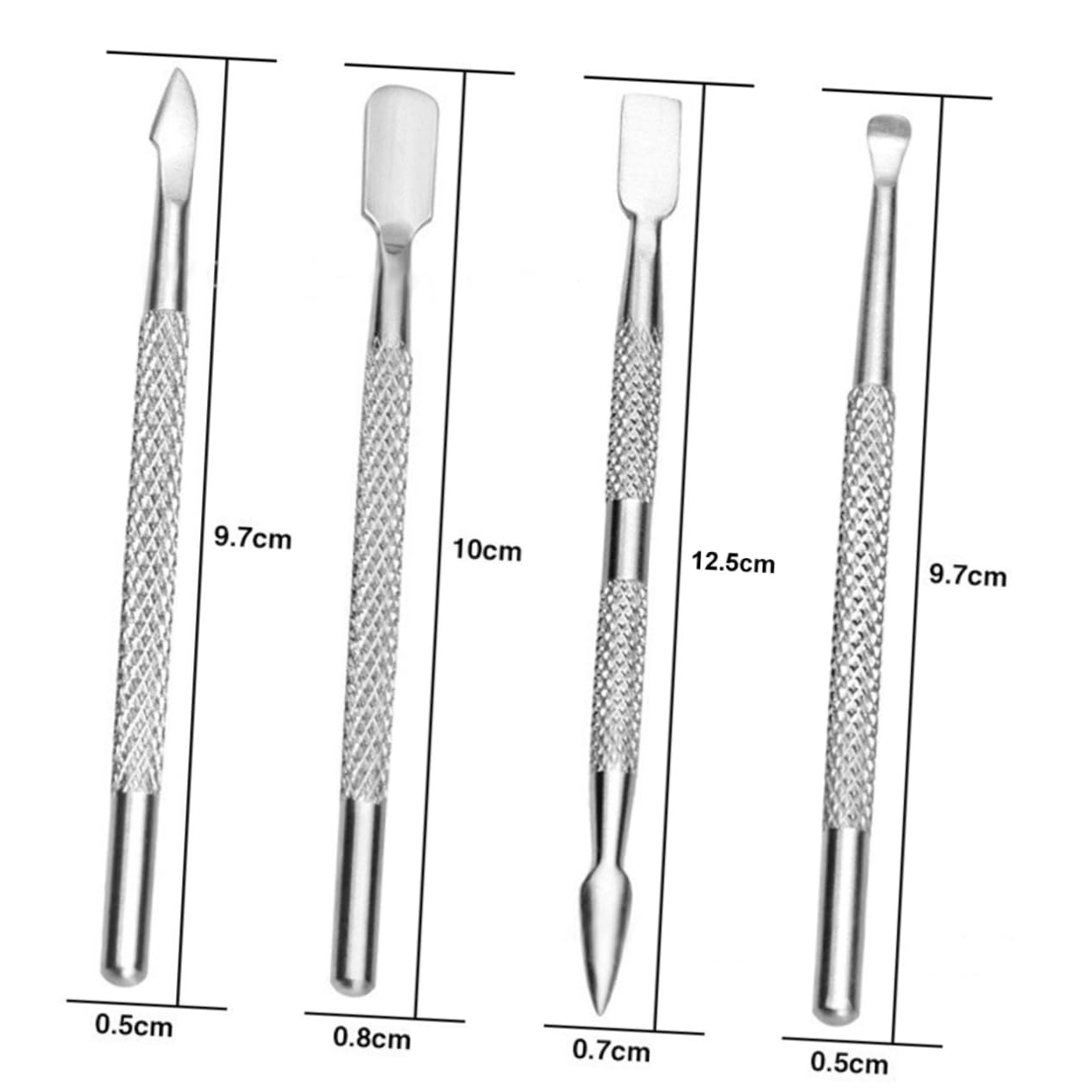 PartyKindom Double End Pro Stainless Steel Nail Cuticle Spoon Pusher Remover Tool for Manicure and for Shaping Cuticles and Nail Glue Removal