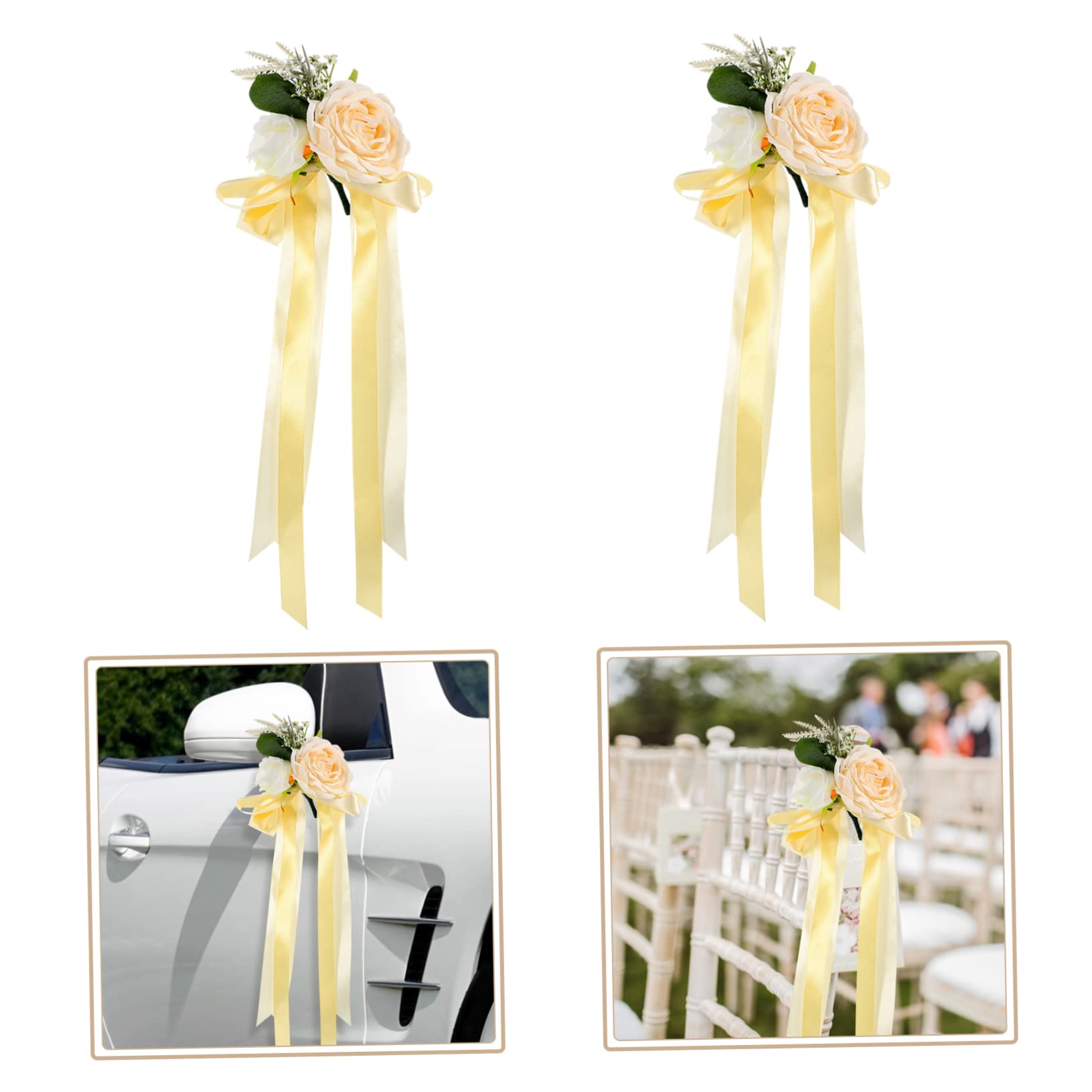 Zerodeko 6stücke Hochzeitsauto Blumen Dekorationen Für Rückspiegel Künstliche Rosen Für Hochzeitsfahrzeuge Lebensnahe Blumenarrangements Für Braut Und Bräutigam