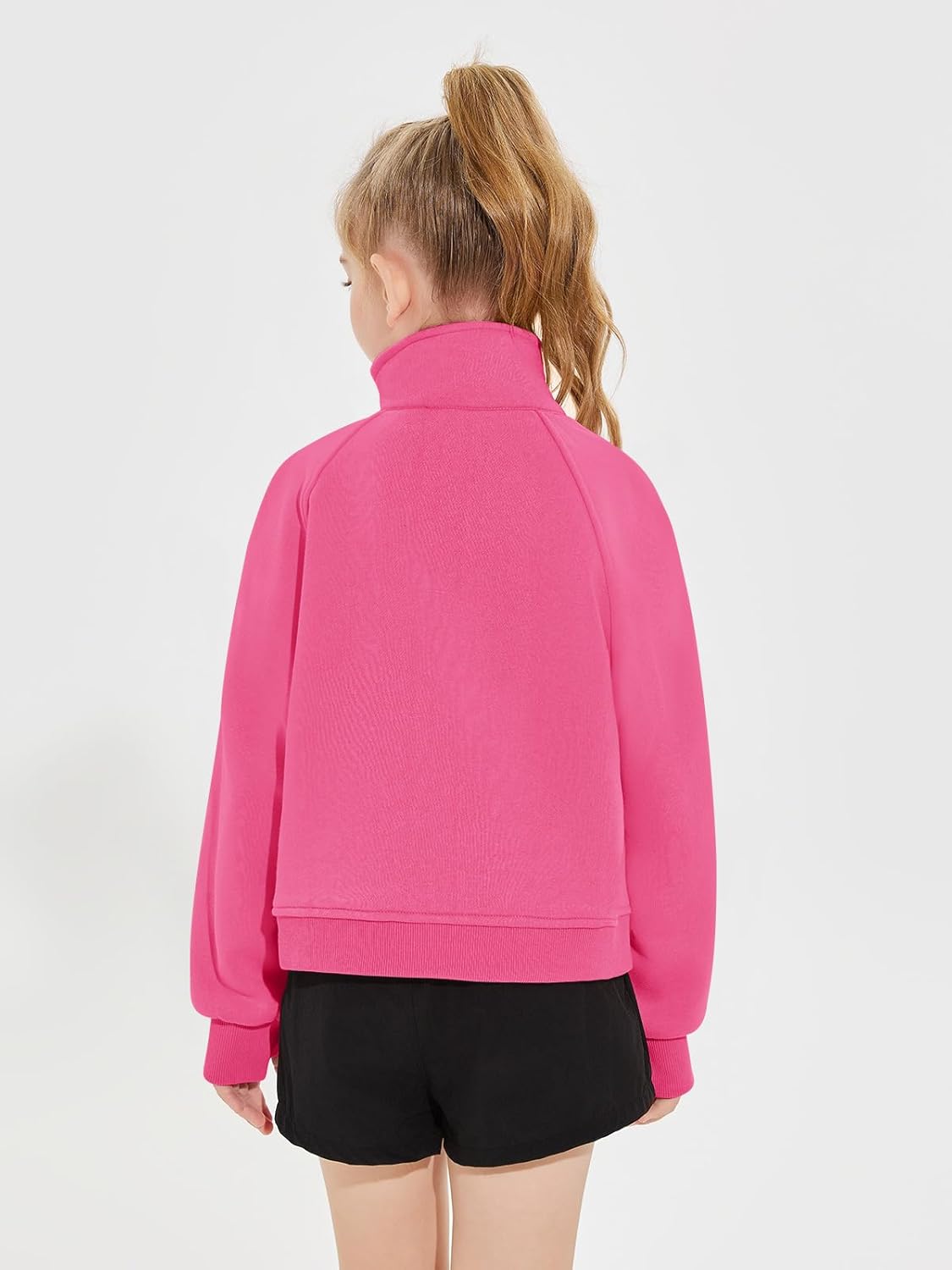 Haloumoning Girls Half Zip Sweatshirt Long Sleeve Pullover Crop Tops Kids Lightweight Fleece Fashion Winter Clothes - Image 5