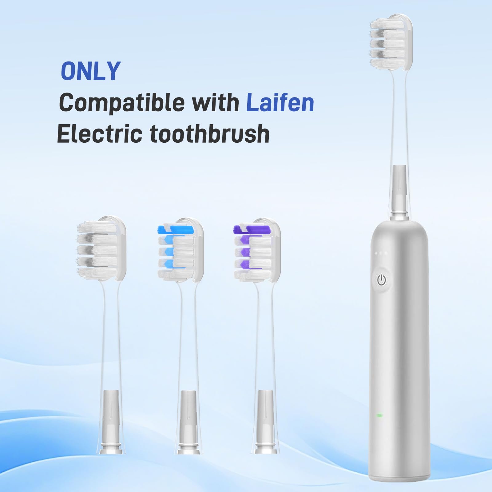 Cabezales de repuesto para cepillo de dientes eléctrico Laifen Wave, cuidado de las encías, transparente, paquete de 10