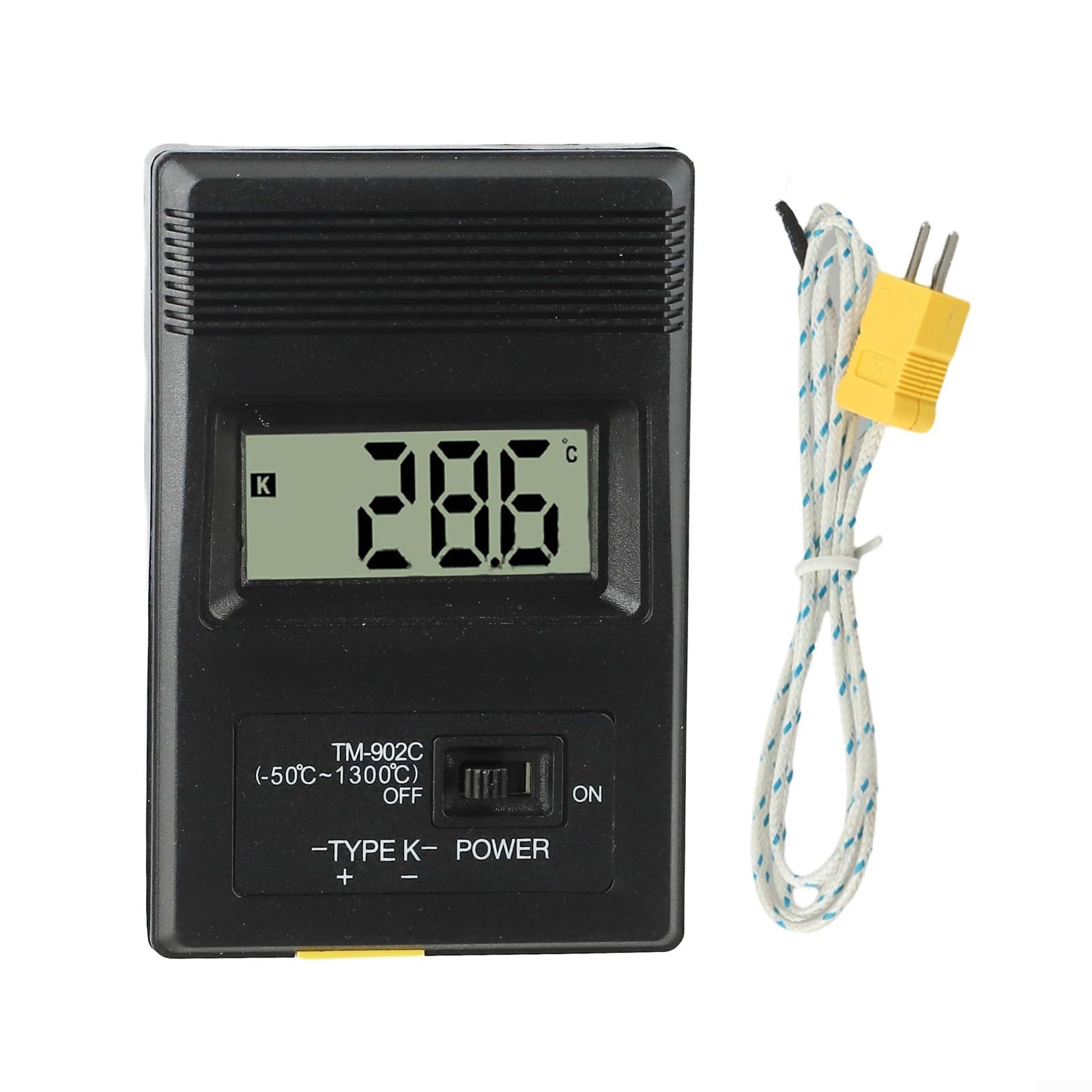 TM-902C Thermomètre numérique LCD avec sonde thermocouple de type K Réponse rapide haute précision Noir