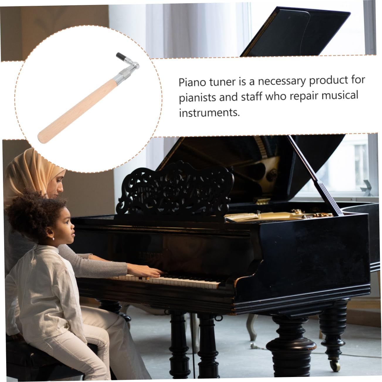 Toddmomy Piano Tuning Wrench Tool Professional Accessory for Accurate Piano Tuning and Lightweight Design for Easy Use for Musicians and Technicians