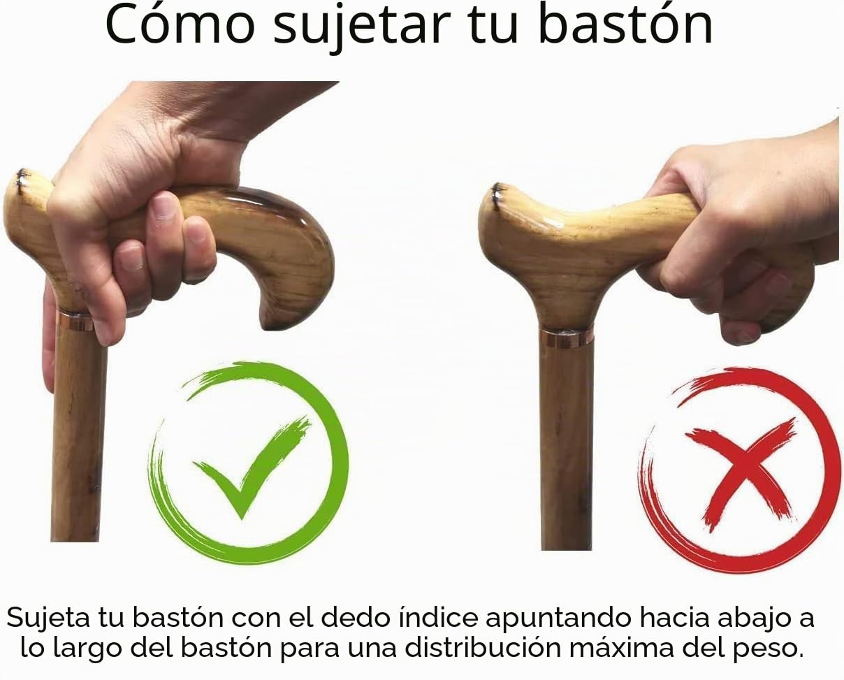 TAMAKA Bastón Derby de madera con mango quemado hecho a mano para hombre y mujer, 94 cm