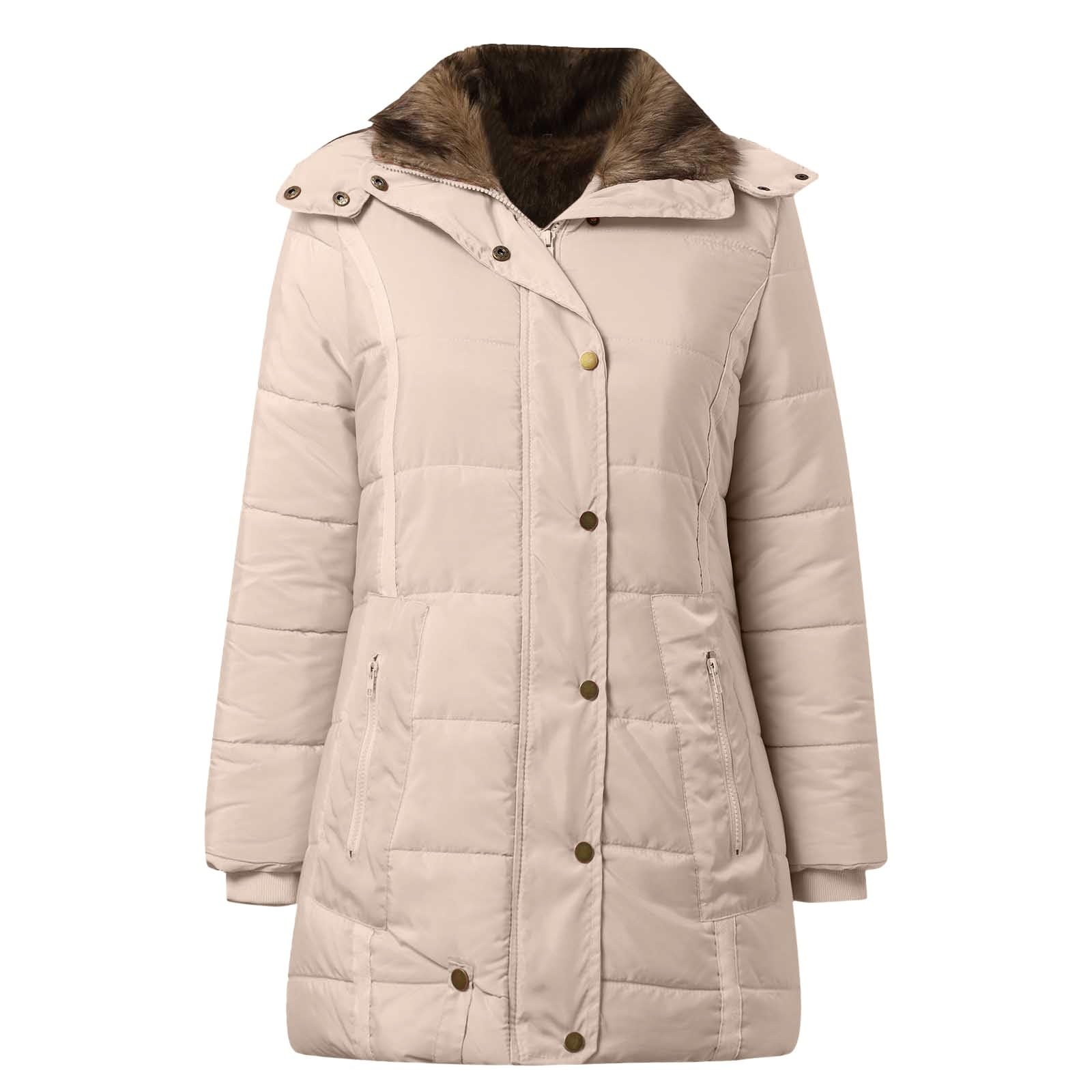 Giacca Autunno Piumini da Donna, Cappotti da Donna, Trench Lungo con Bottoni, Giacca Calda e Spessa, Soprabito Abbigliamento Esterno con Cappuccio Sera