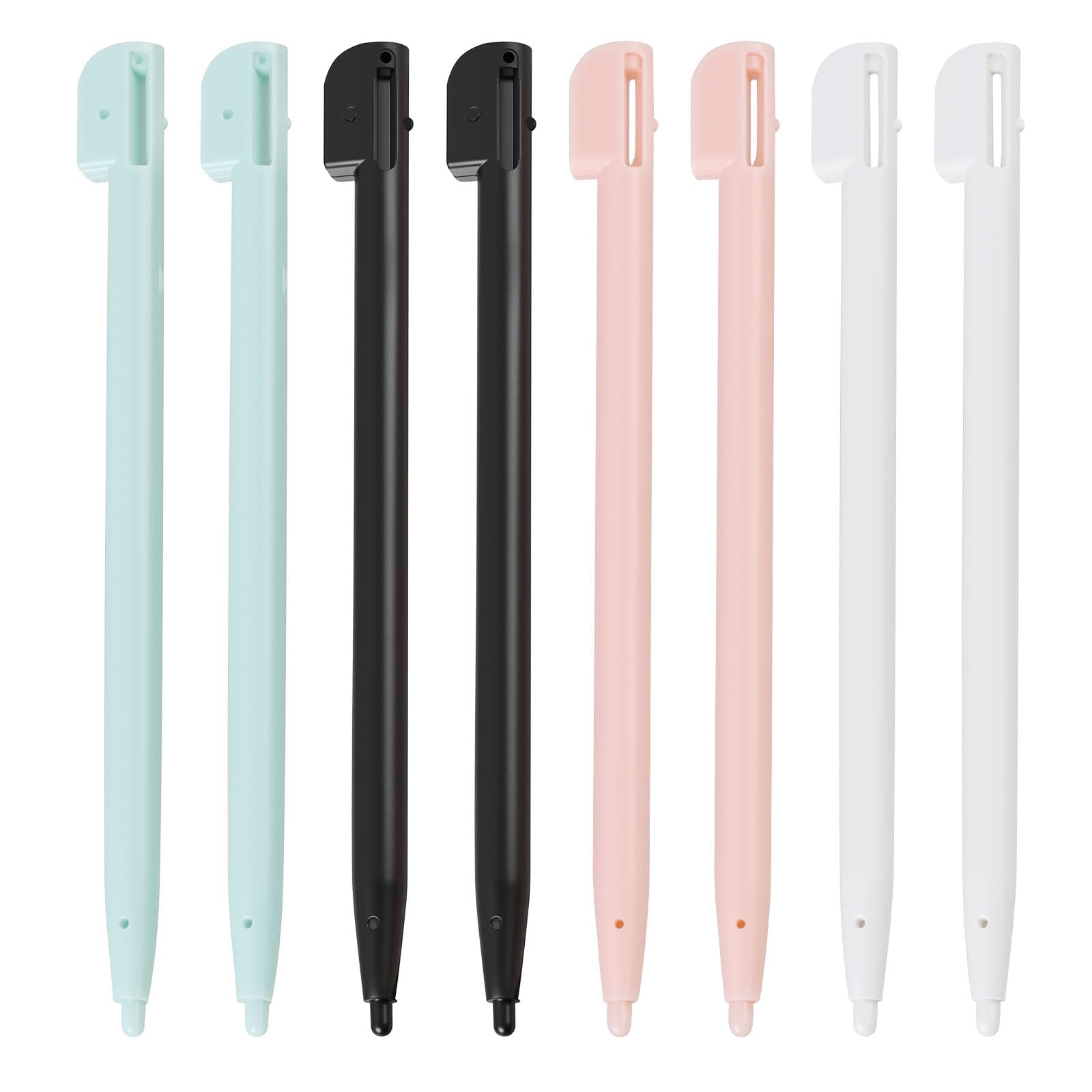 Juego de 4 lápices capacitivos para Nintendo 3DS XL, 3DS, DS Lite, DSL, NDSL, pantalla táctil, 4 colores (negro, blanco, rosa, azul), accesorios de juego precisos y duraderos — view 7