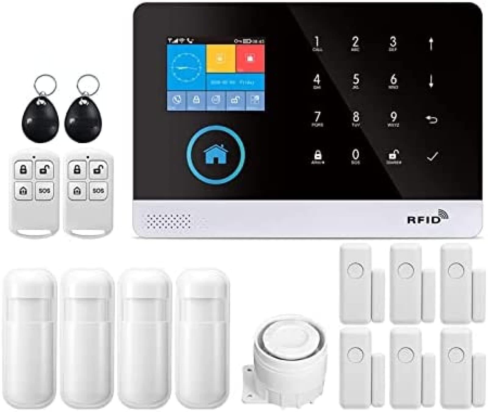 Sistema De Alarma De Puerta WiFi PG103 Sistema De Alarma Para Seguridad Antirrobo En El Hogar Alarma WiFi GSM Inalámbrico Tuya Control De Aplicación De Casa Inteligente Para Casa, Apartamento,8,mi