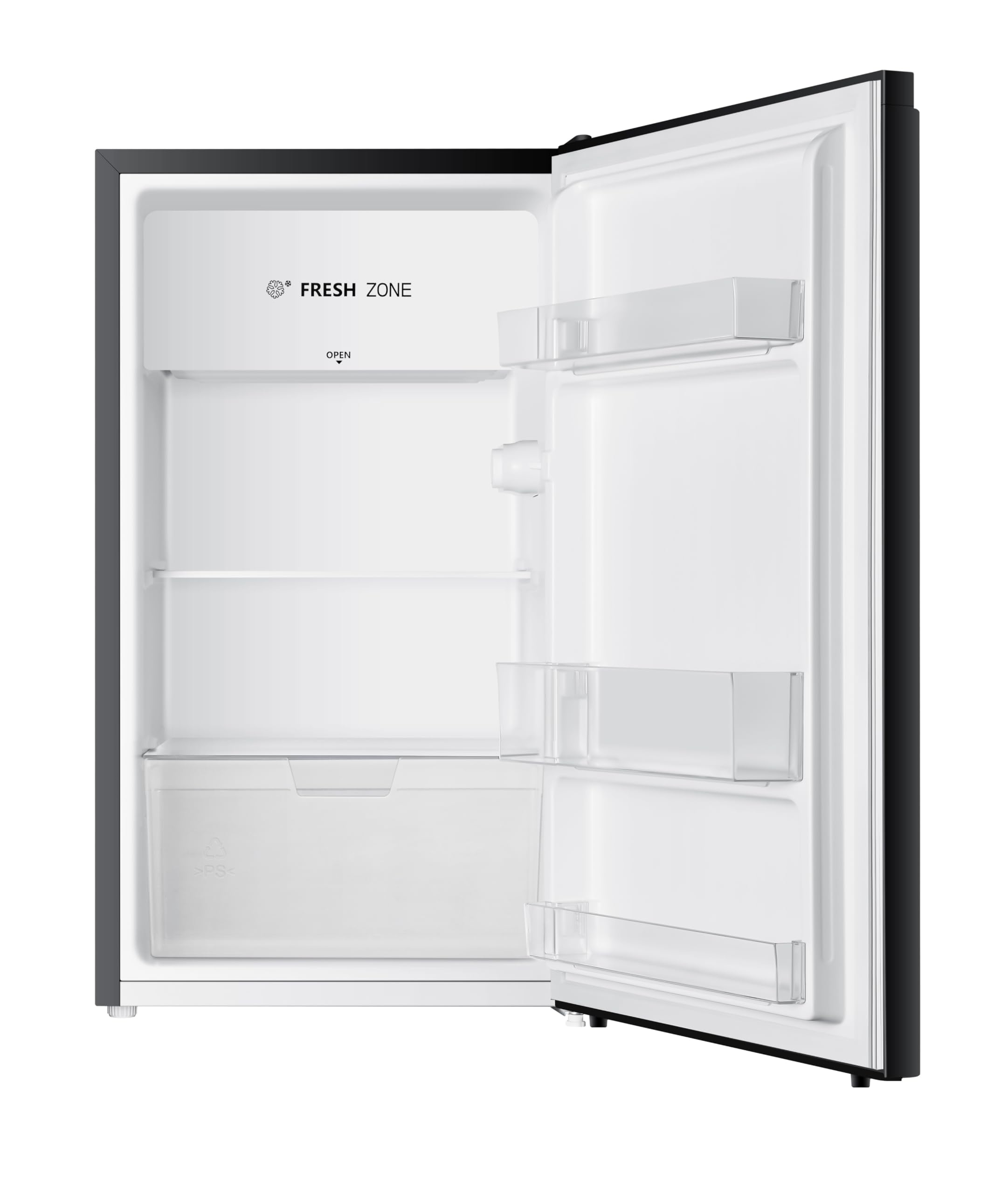 PKM KS93EB Réfrigérateur avec zone de stockage à froid | 94 l | Noir | Très silencieux avec 36 dB | Butée de porte interchangeable | 1 tiroir à légumes | Largeur 47,5 cm | Thermostat réglable | Classe