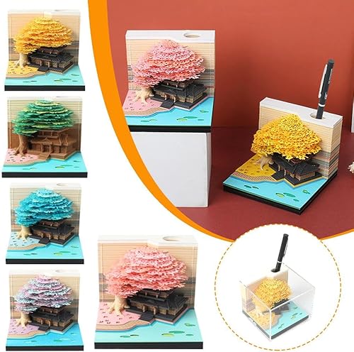 Miniatura 4 de Tree House 3D Memo Book Calendario 3D 2024 Bloc de notas 3D Bloque Notas Oficinas Regalo de Cumpleaños Notas Papel de Navidad