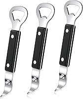 Vista 10 de Abrebotellas con punzón para latas, abridor de latas manual de acero inoxidable, paquete de 3