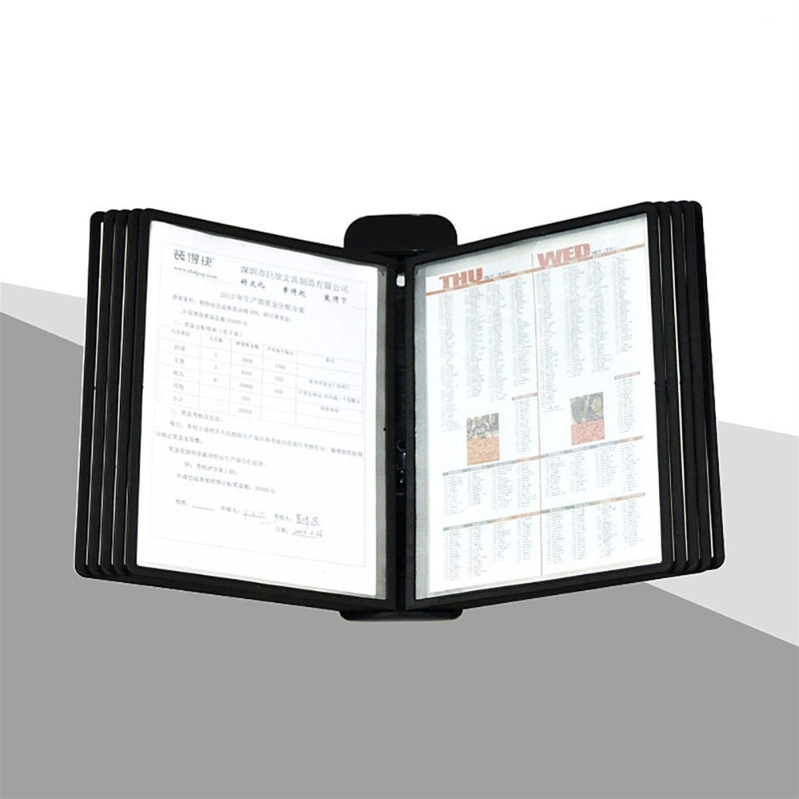 System referencyjny i ekspozycyjny do montażu na ścianie, do profesjonalnego użytku, stojak na katalog ścienny, metalowy uchwyt na zestaw ścienny, 10 pasujących kieszeni w formacie A4, wsparcie