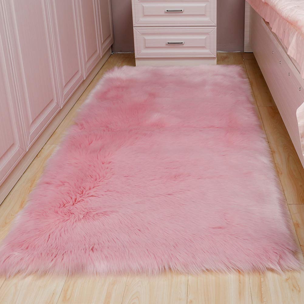 VBGHB False Sheepskin Rug Area Rug,Soft Shaggy Rug Floor Mat,Luxury Bedside Carpet for Bedroom Living Room-c 60x120cm(24x47inch)