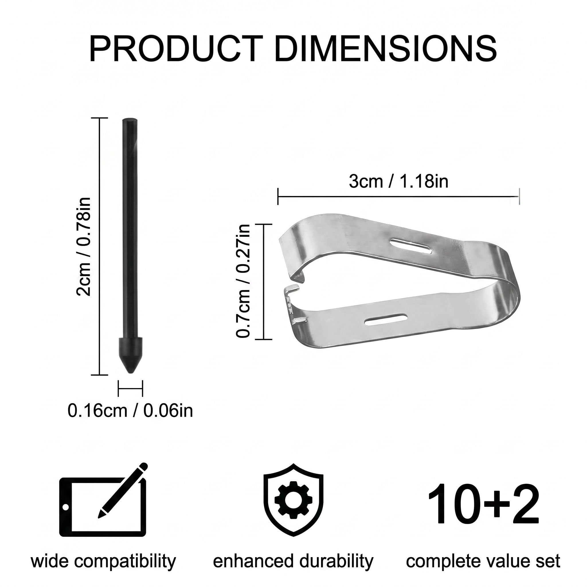 Punte di ricambio per pennino stilo Samsung, compatibili Galaxy Tab S9/S8/S7/S6 Lite/S6, Note20/Note10, S22 Ultra/S23 Ultra