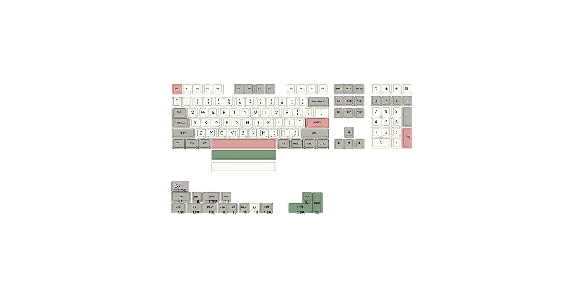 Amazon.com: KPREPUBLIC XDA V2 9009 Beige Grey Dye Sub Keycap