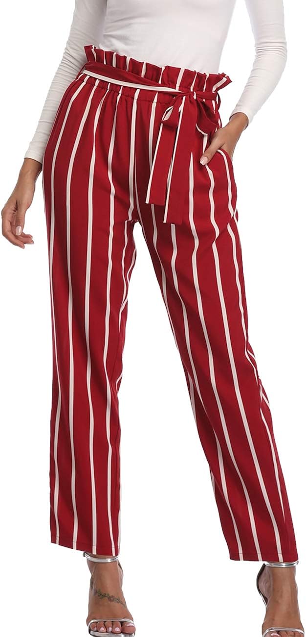 Women's High Waisted Striped Pants 