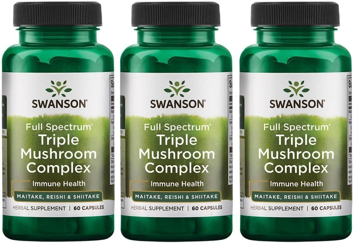 Swanson Full Spectrum Triple Mushroom Complex 60 Capsules (3 Pack)