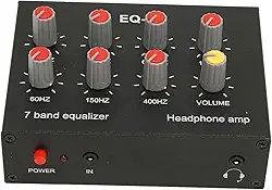 Equalizador de som de 7 bandas, equalizador digital de canal duplo com saída e entrada, ajuste de graves altos de 12 dB