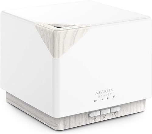 ASAKUKI - Difusor de aceites esenciales de 700 ml 5 en 1 ultrasónico aromaterapia humidificador temporizador e interruptor de seguridad de apagado