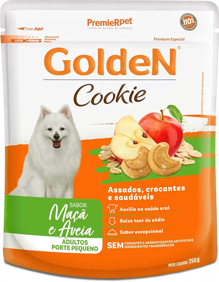 GOLDEN COOKIE CAO ADULTO PORTE PEQUENO MAÇÃ E AVEIA 350G