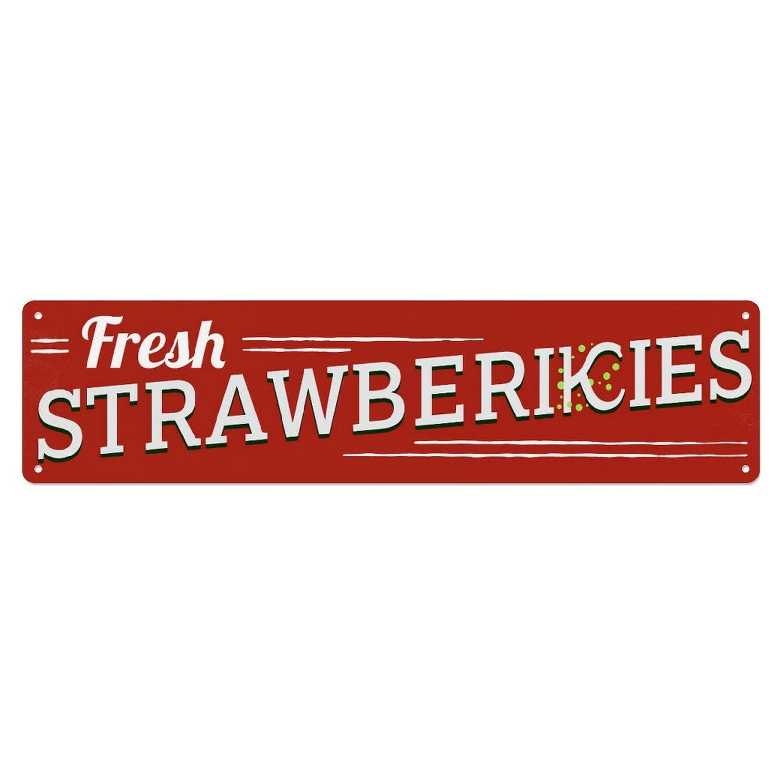 Fresh Strawberries Pattern Design Metal Tin Sign Plaque