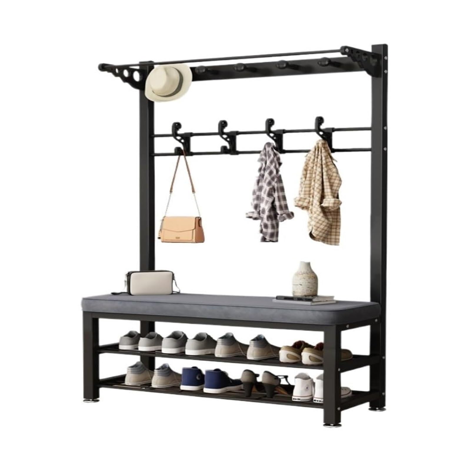 Drying Racks Floor-standing Clothes Hanger Coat And Shoe Rack Entrance Hall Multi-functional Shoe Changing Rack Clothes Rail Pole