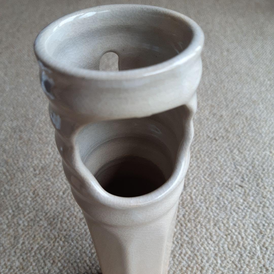 (511*Z225)*陶芸 花瓶 花入 備前焼 茶道具 水次 備前焼 鶴首花入 胡麻 紙箱入り | 興楽園