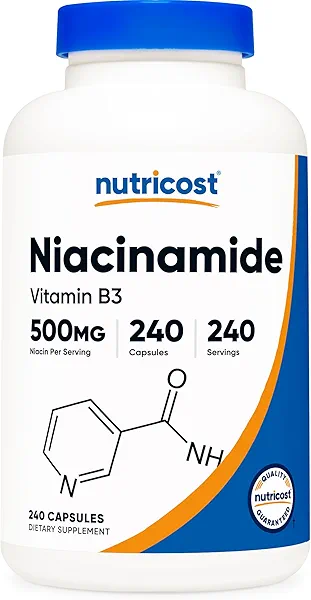 Nutricost Niacinamide (Vitamin B3) 500mg, 240 Capsules - Non-GMO, Gluten Free, Flush Free Vitamin B3
