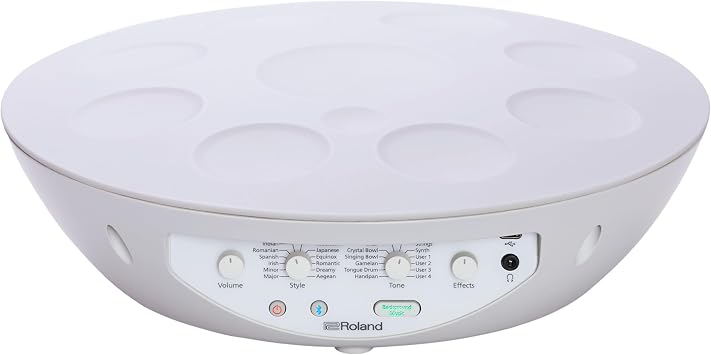 Roland Mood Pan MN-10 | Electronic Hand Percussion | Ideal for Meditation & Musical Exploration | 9 Touch Pads | 12 Authentic World Sounds & Tuning Styles | Built-In Speaker | Bluetooth Connectivity