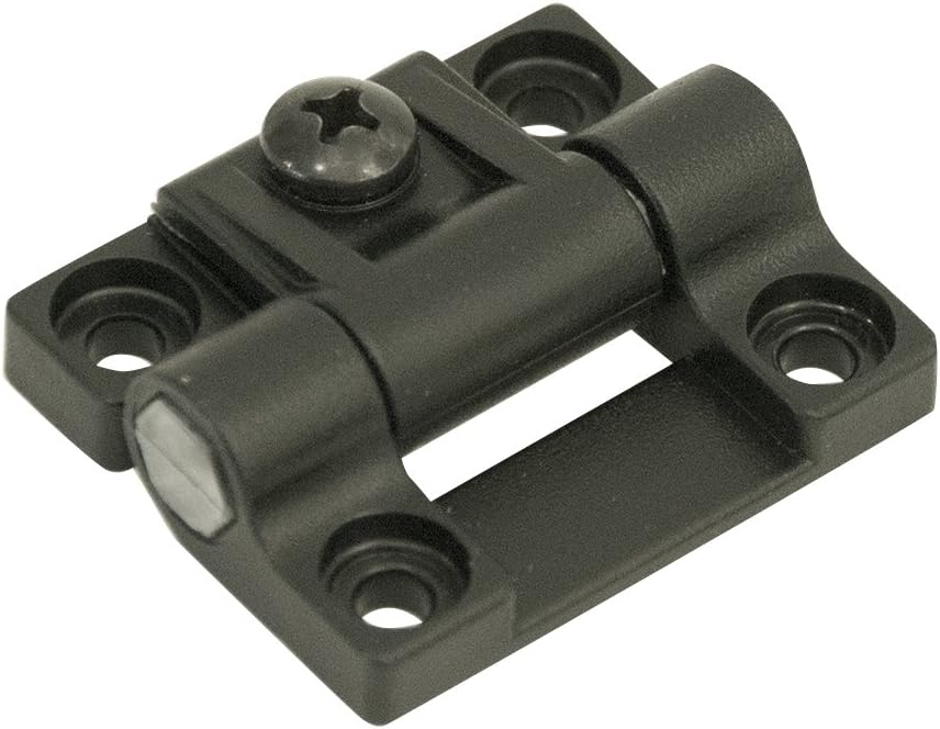 Southco E6-10-301-20 Series Adjustable Torque Position Control Hinge with Holes, Acetal Copolymer, 1.69" Leaf Height, 6.99 in-lbf Symmetric Torque, Black
