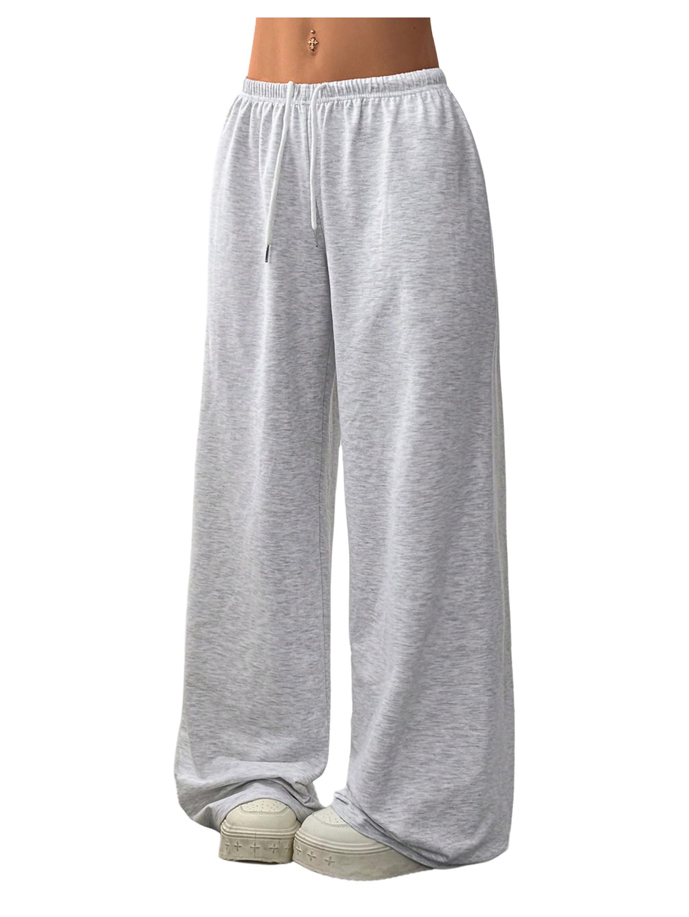 SOLY HUX Womens Baggy Sweatpants Drawstring Waist Wide Leg Loose Casual Long Pants
