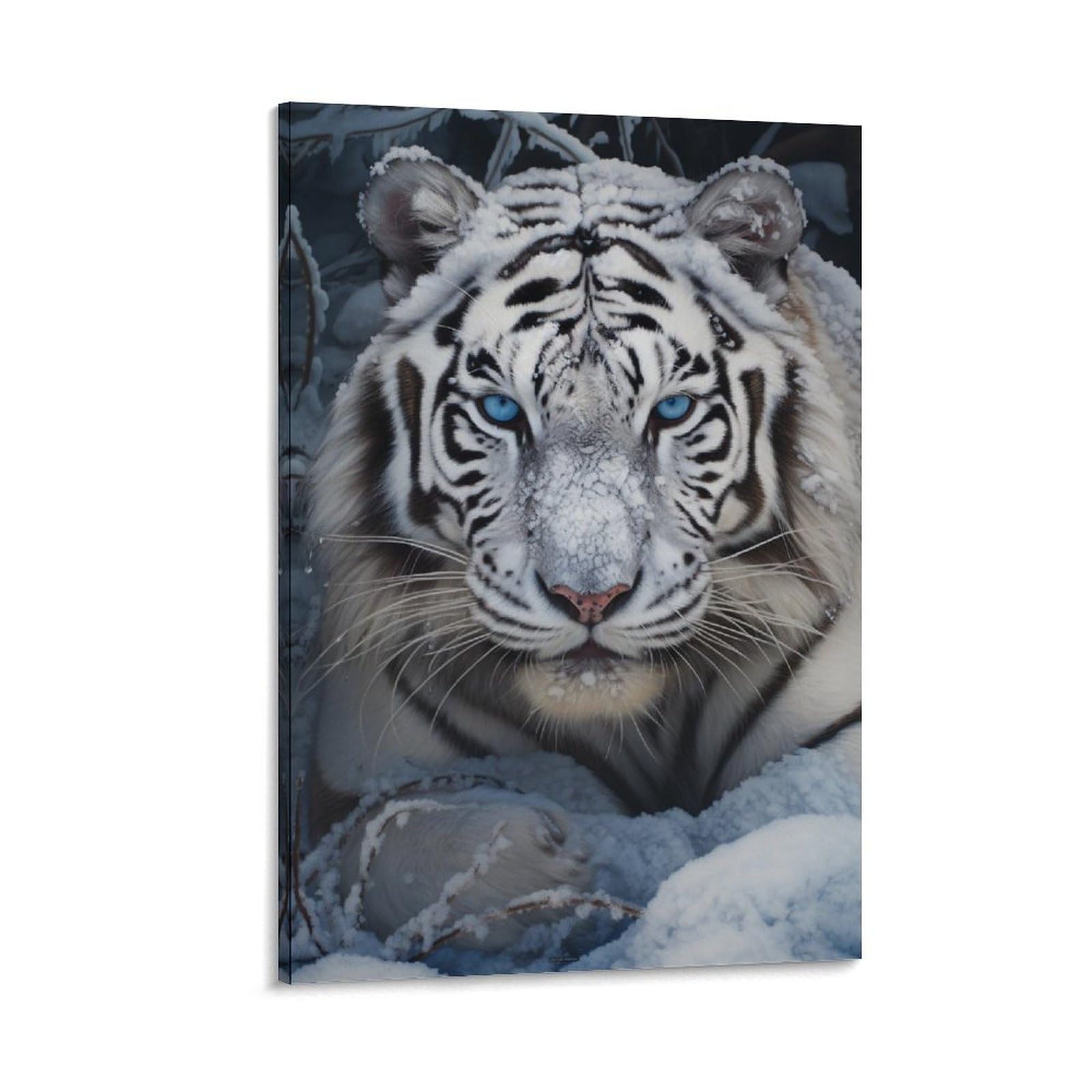 AYAROS Vintage Tiger Wall Art Canvas Poster Modern Fierce Winter Animal Wall Decor Poster Dormitory Decor Painting Art Framed 24x36 inch