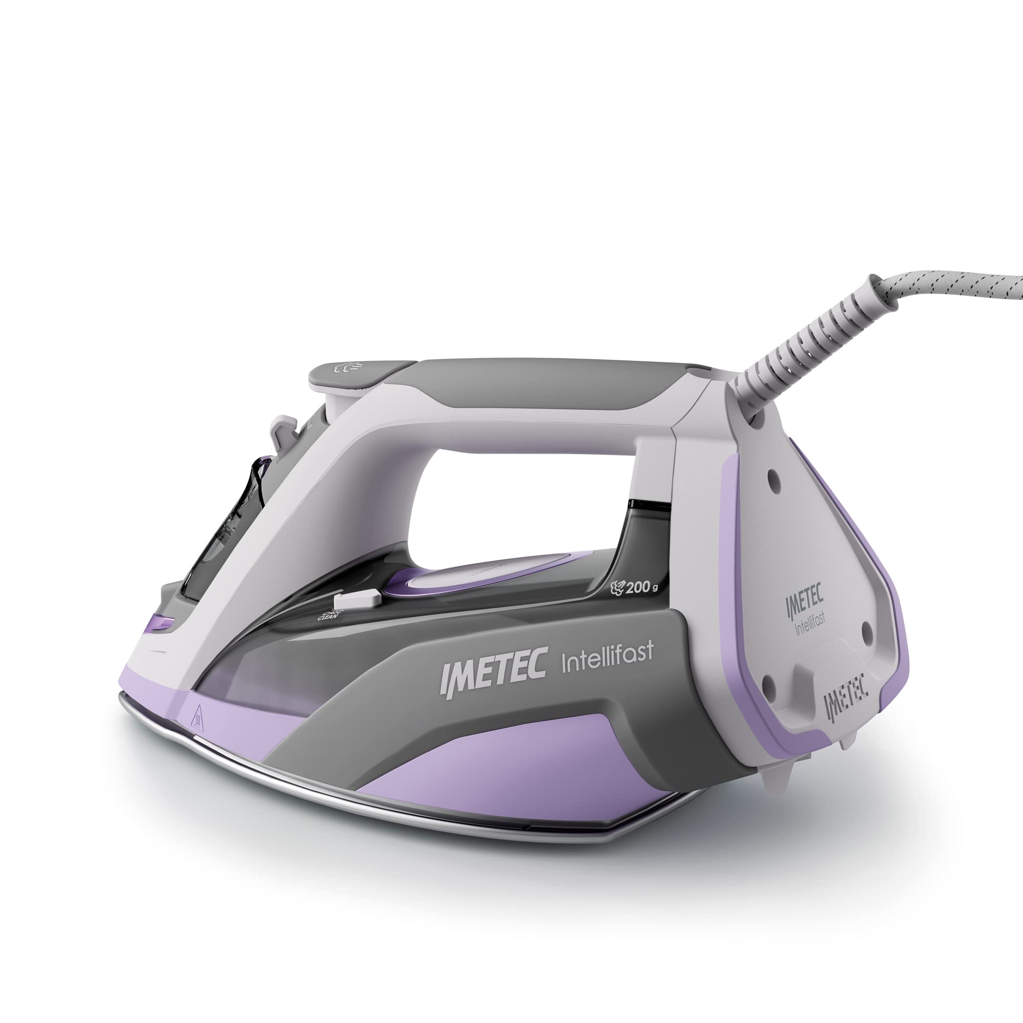 Imetec Intellifast, żelazko parowe, ceramiczna stopa diamentowa, technologia Intelli, automatyczne ustawienie pary i temperatury, potrójna ochrona przed osadzaniem się kamienia, 2400 W, kabel 1,90 m