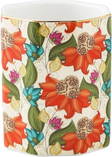 Miniatura 1 de YOSCO Soporte de cerámica para bolígrafos de escritorio, soporte para lápices, tazas, ollas, organizador de escritorio, soporte para brochas de