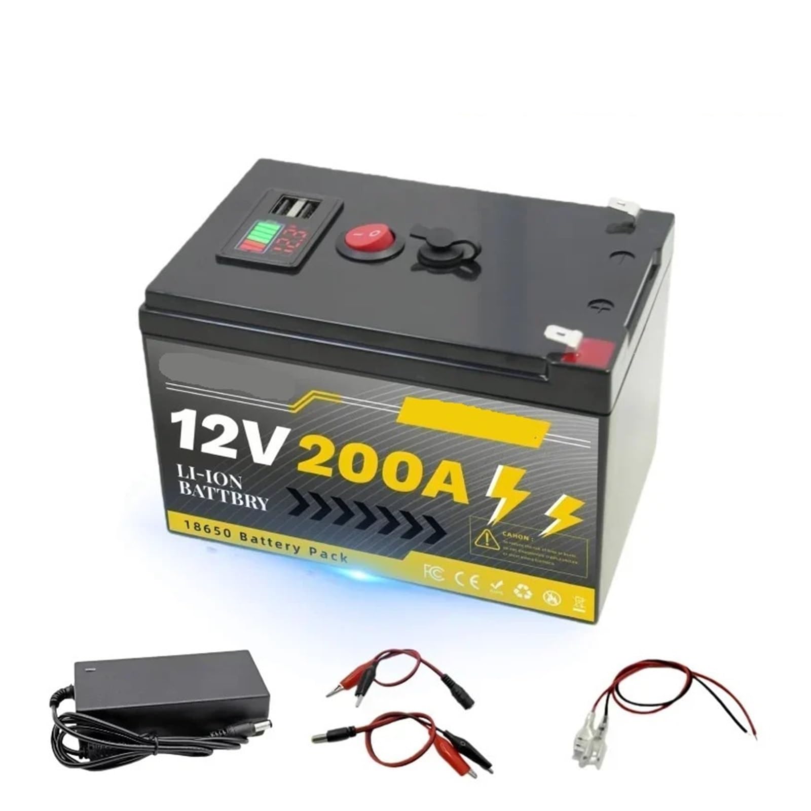 Batteria a ciclo profondo Batteria solare LiFePO4 da 12 V 200 Ah, ricaricabile a ciclo profondo