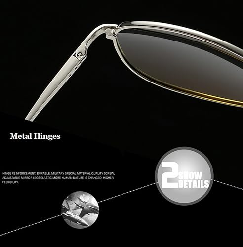 Miniatura 5 de Gafas de sol polarizadas para hombre, visión nocturna, color amarillo, UV400, lentes de sol de conducción (dorado103)