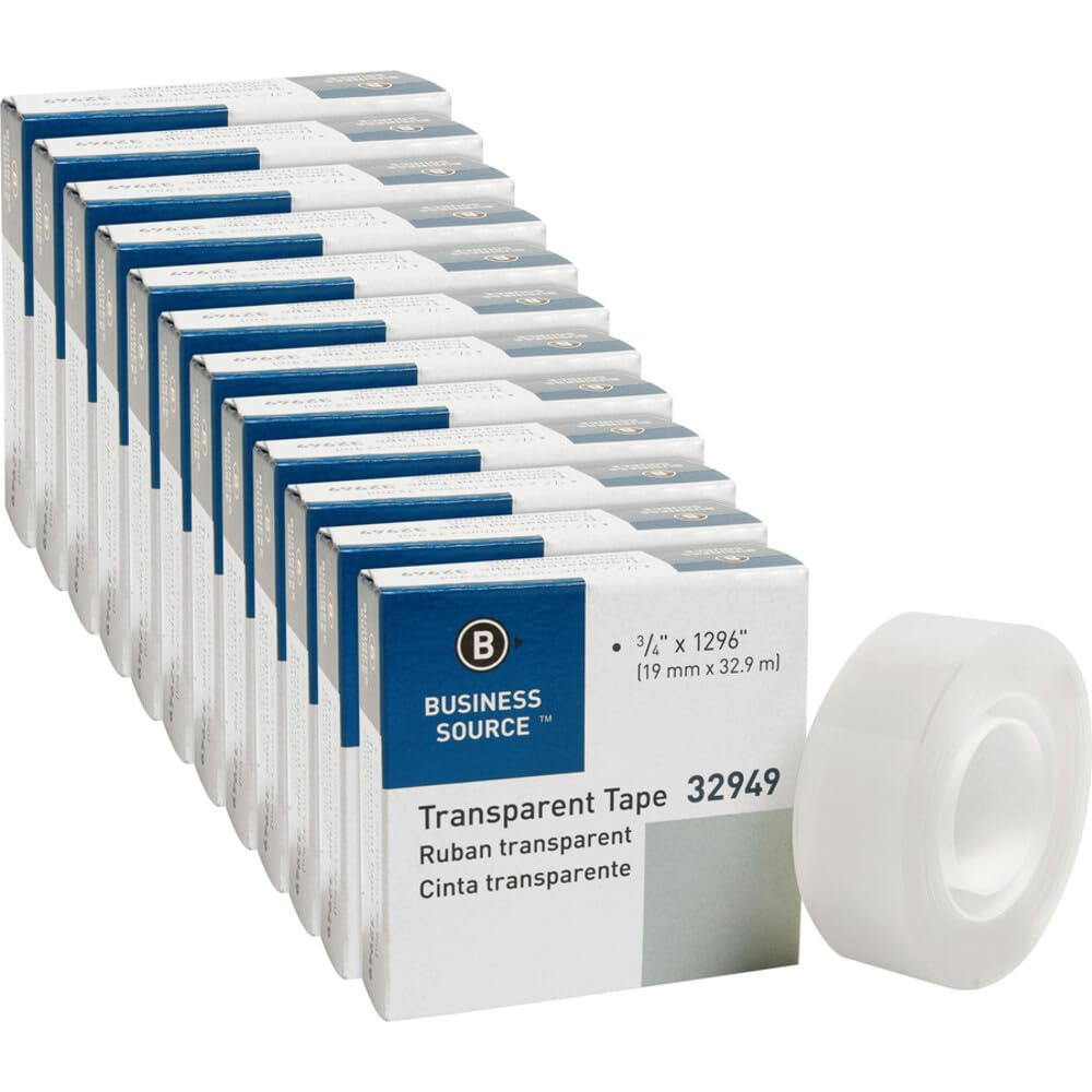 Business Source Cinta transparente multiuso, 12/rollos (32949PK)